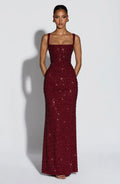 Calanthe Maxi Dress - Burgundy Sparkle