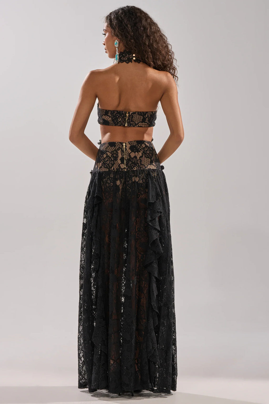 Kyla Lace Maxi Dress In Black