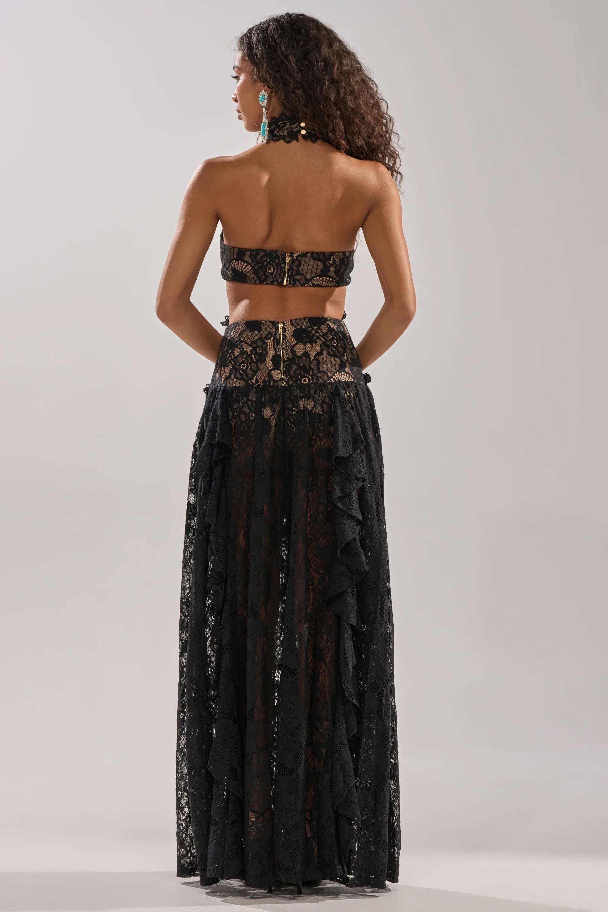 Kyla Lace Maxi Dress In Black