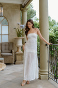 Michaela Strapless Crochet Maxi Dress