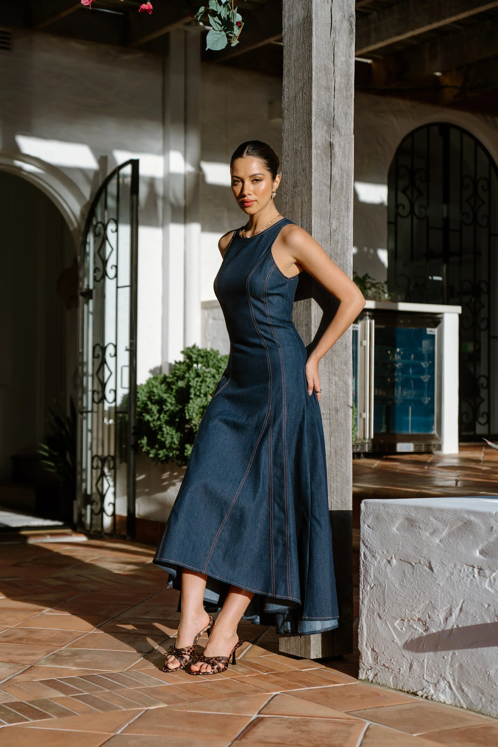 Delaney Denim Midi Dress