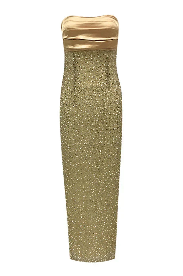 Lainey Pearls Beaded Maxi Dress