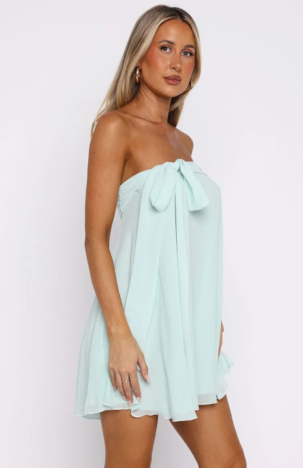 She'S So Pretty Strapless Mini Dress Ice Blue