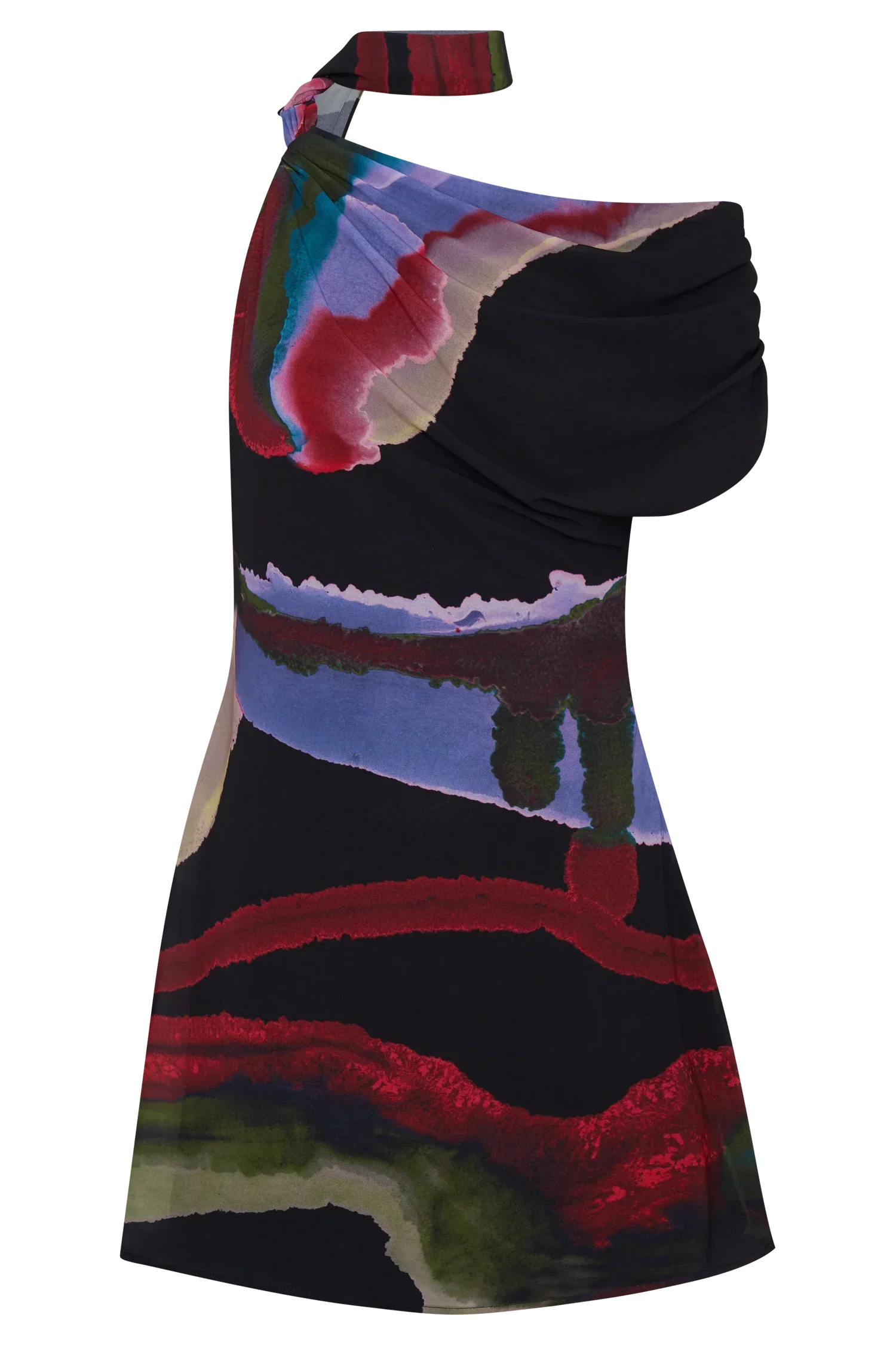 Daisie Chiffon Mini Dress - Multi Fluid Reverie Print