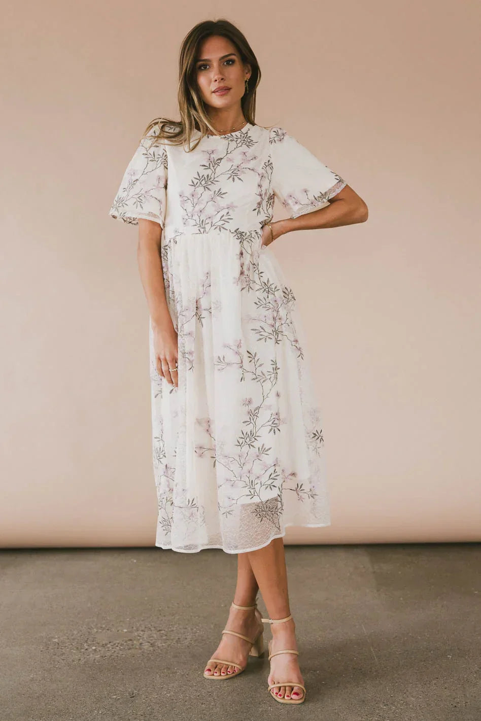 Evelise Floral Midi Dress Final Sale