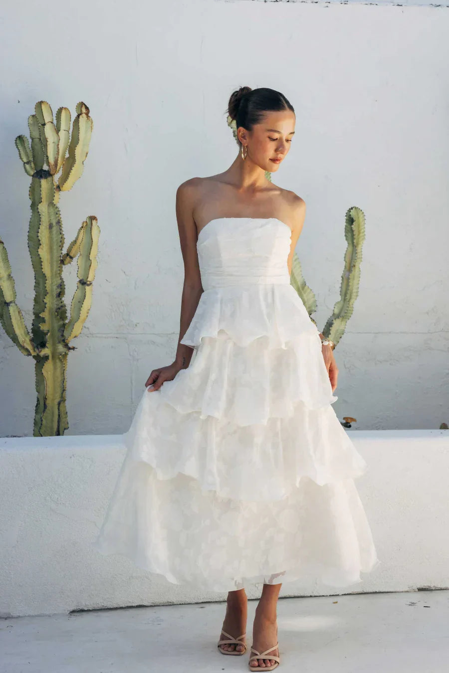 Paisley Tiered Ruffle Midi Dress