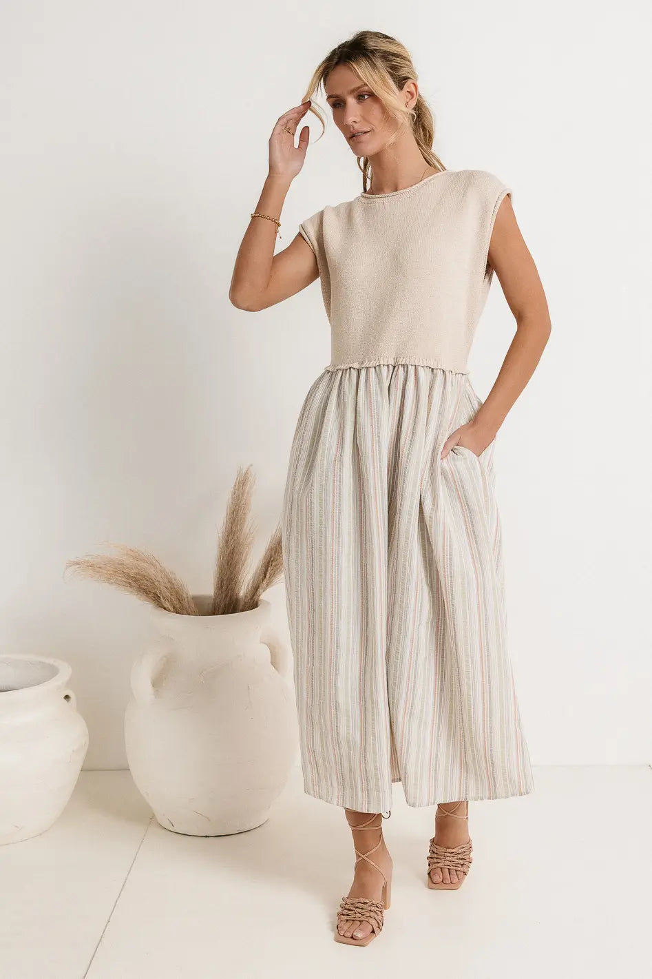 Mckensley Contrast Midi Dress Final Sale