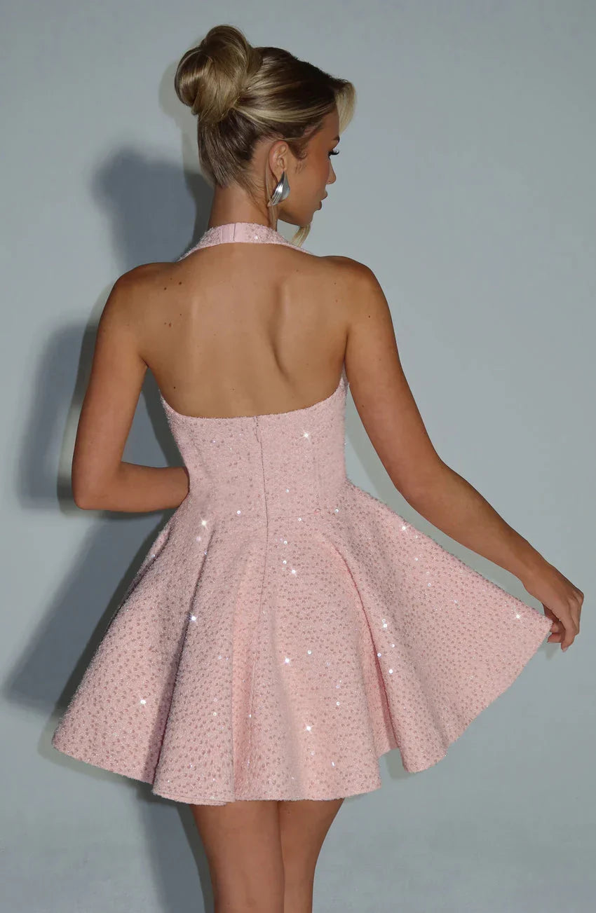 Georgette Mini Dress - Blush