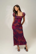 Simone Puff Sleeve Midi Dress