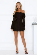 Secret Smile Lace Mini Dress Black