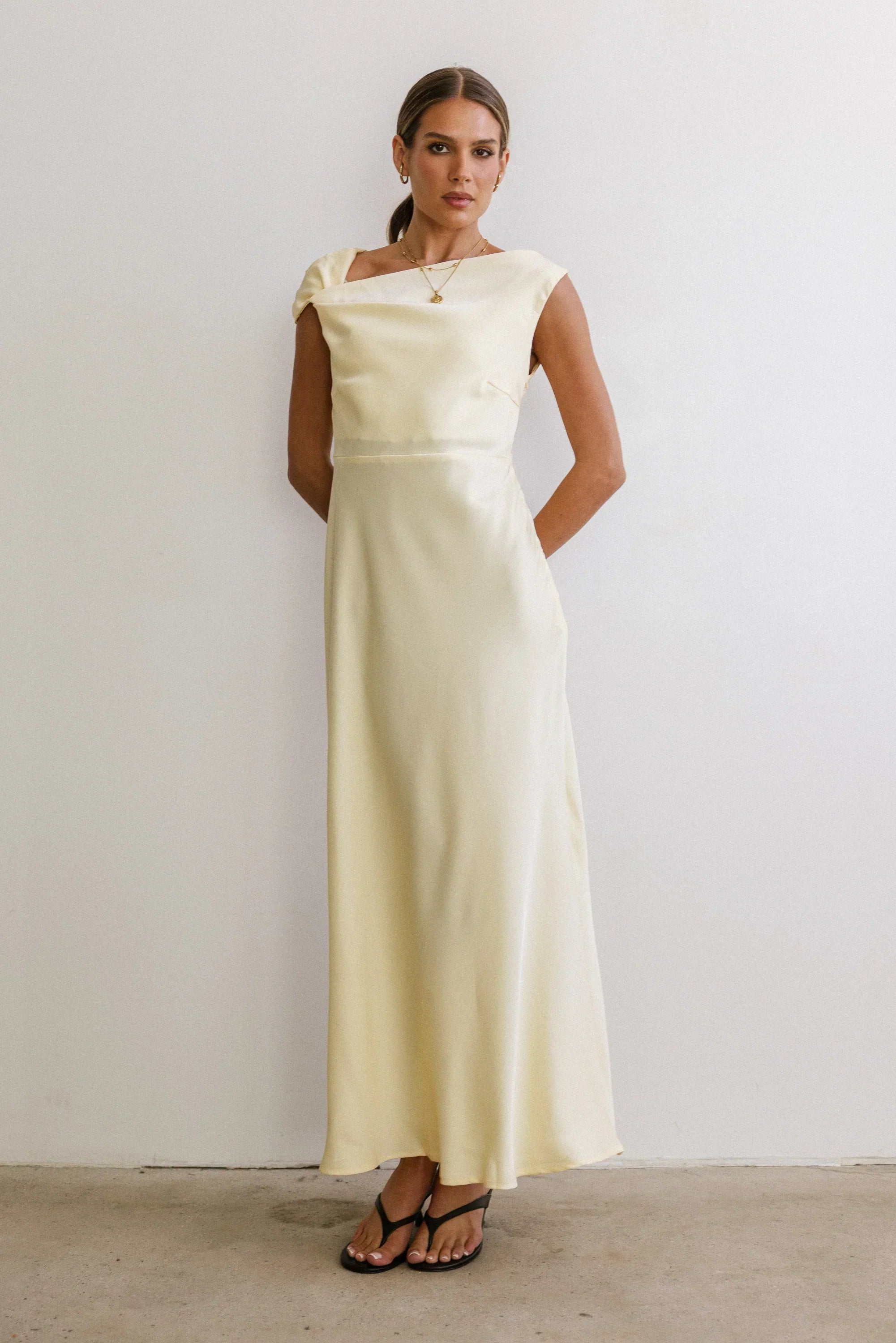 Rodney Asymmetrical Maxi Dress In Yellow