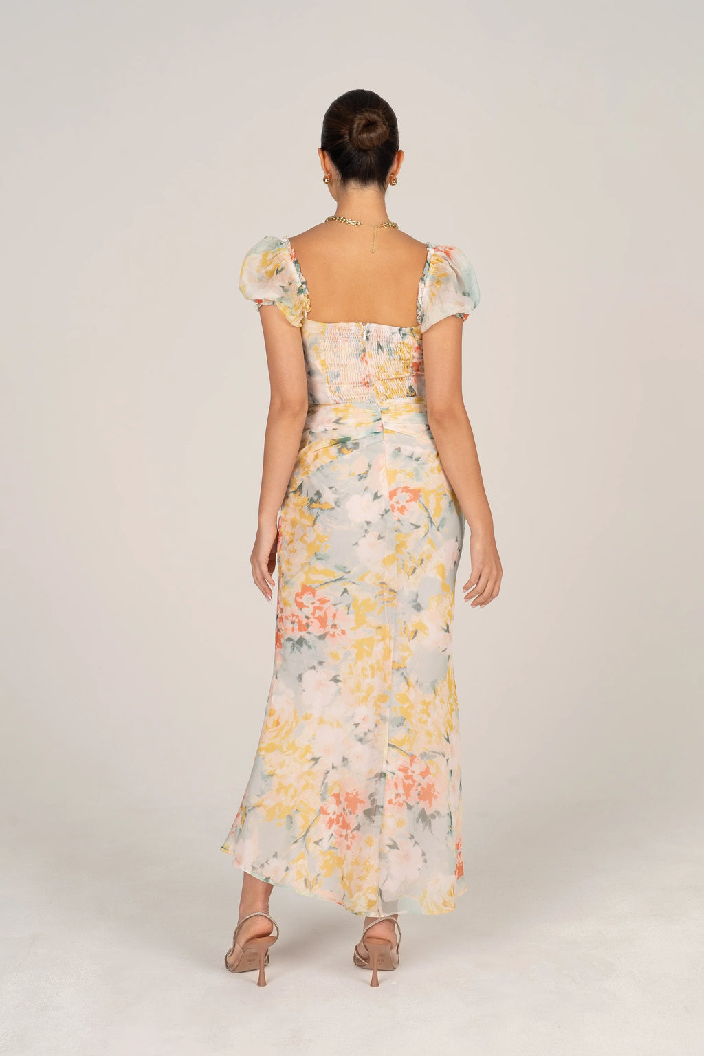 Simone Puff Sleeve Midi Dress
