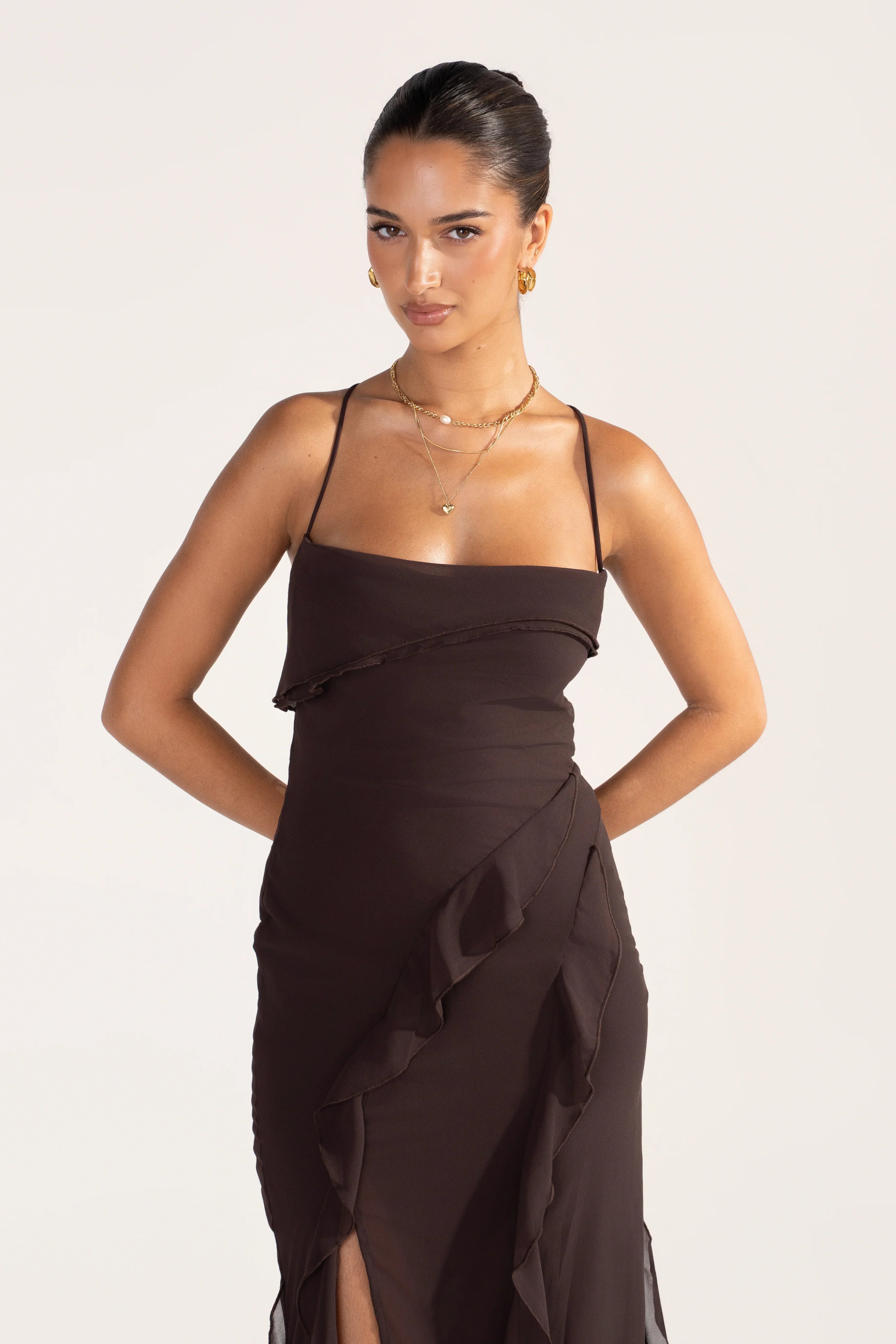 Charlene Criss Cross Back Maxi Dress
