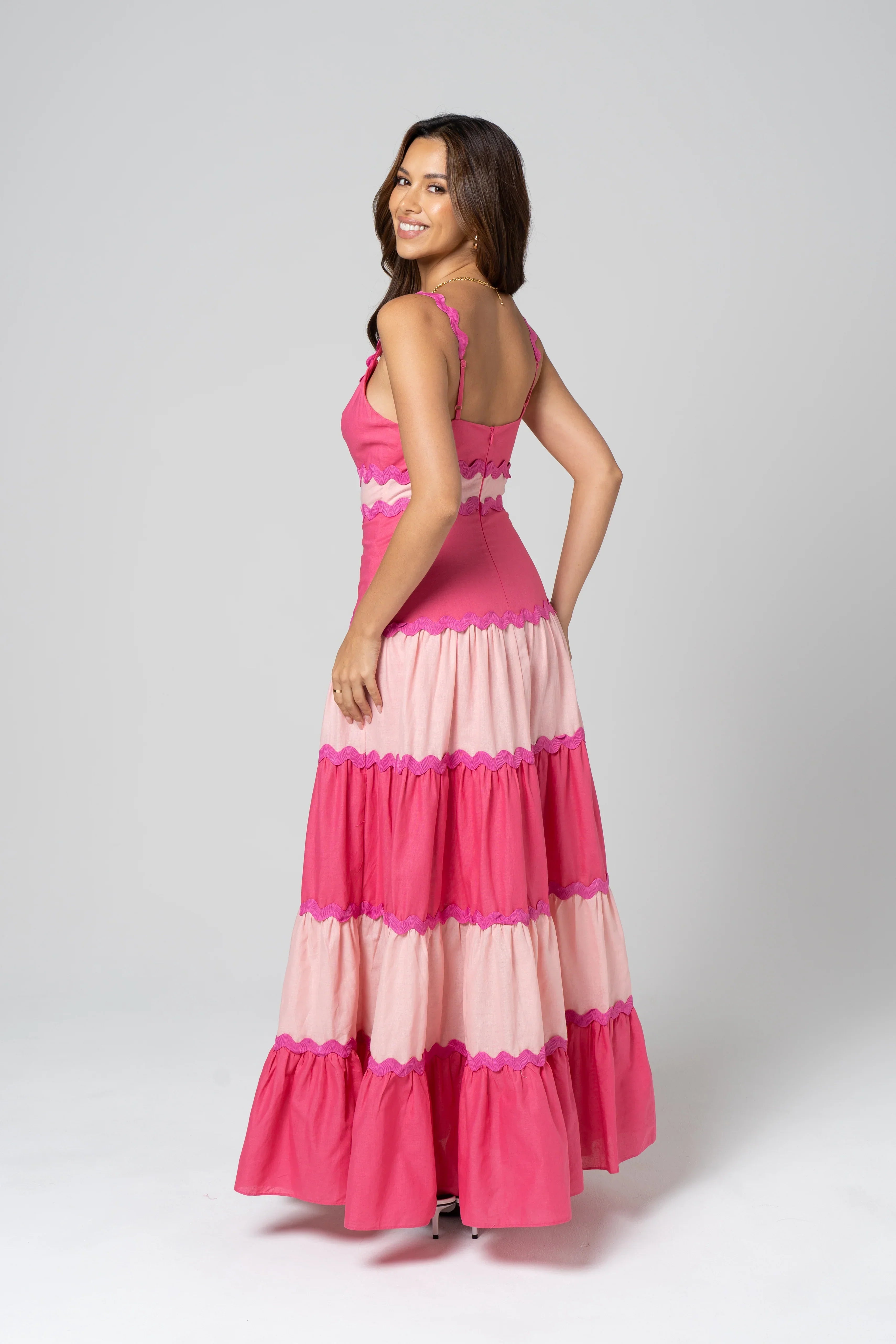 Darla Pink Ric Rac Maxi Dress