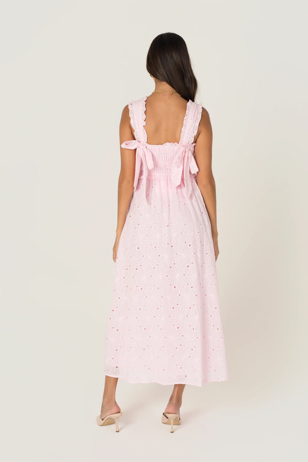 Kleo Pink Emroidered Maxi Dress