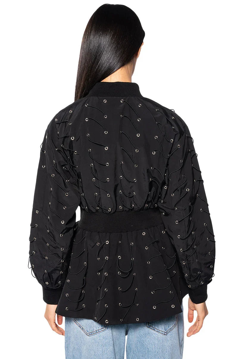 Eye Knew It Cinched Bomber Jacket