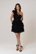 Belinda One Shoulder Mini Dress With Ruffles