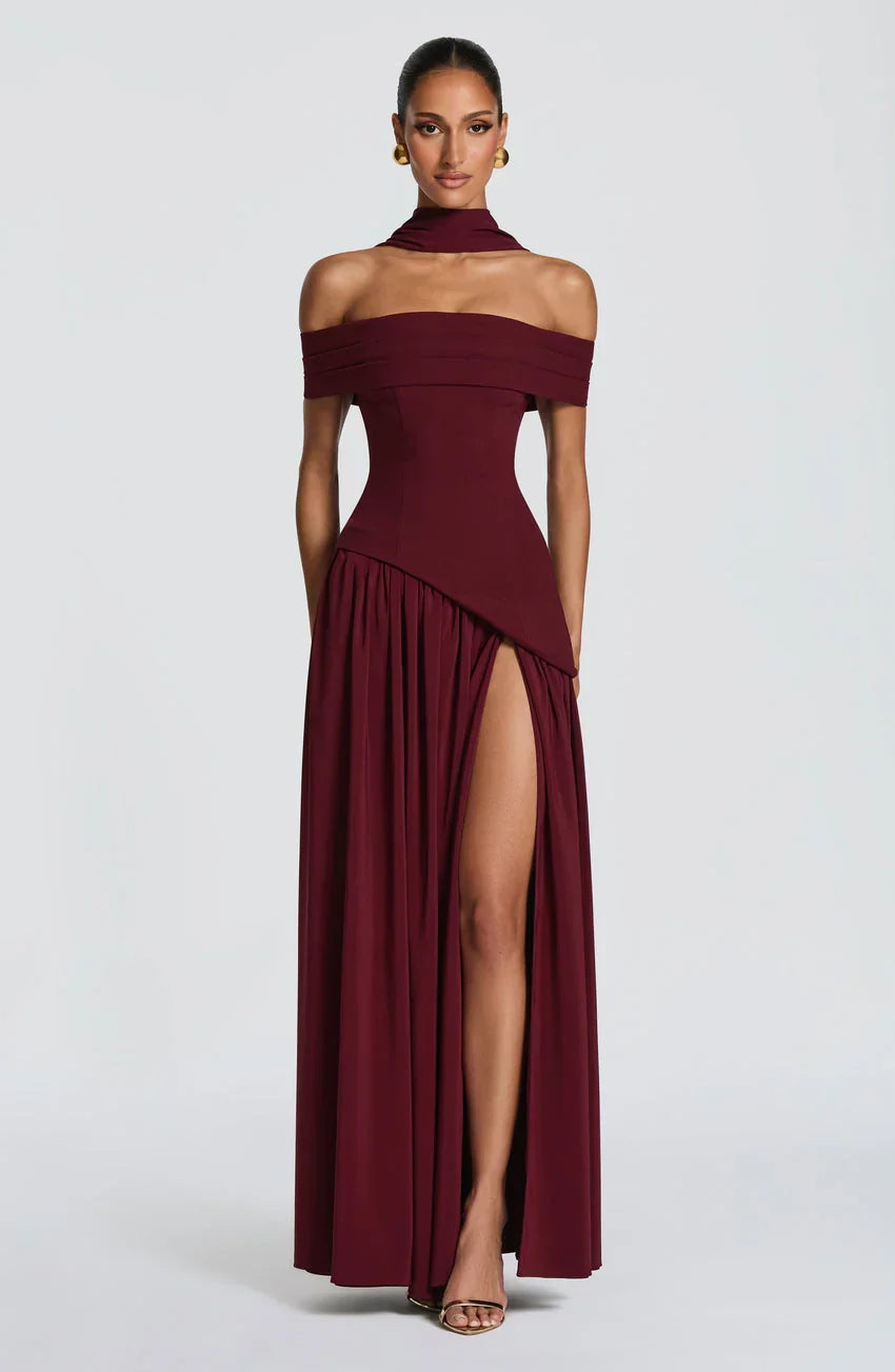 Delilah Maxi Dress - Cherry Lacquer