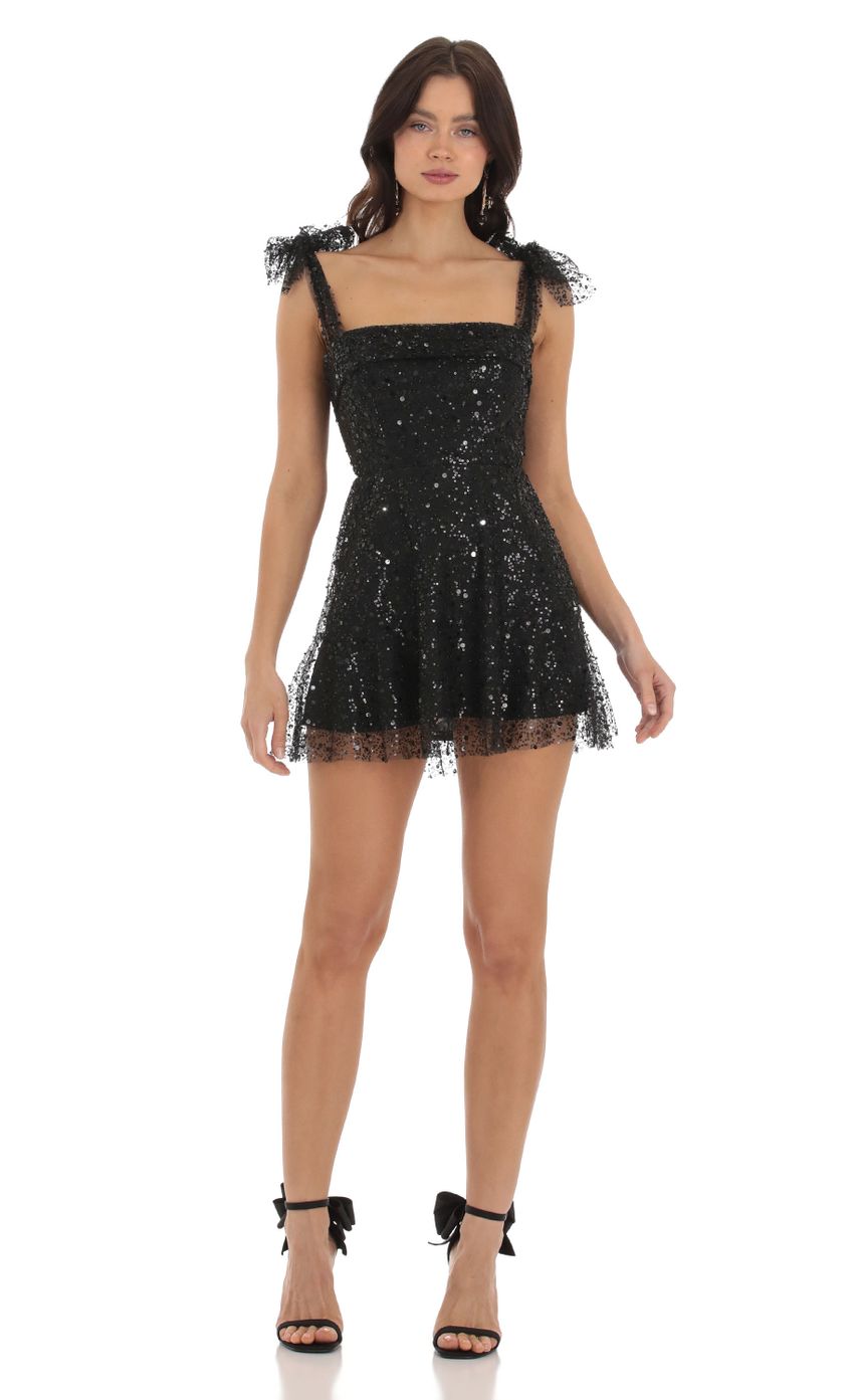 Sequin Mini Dress in Black