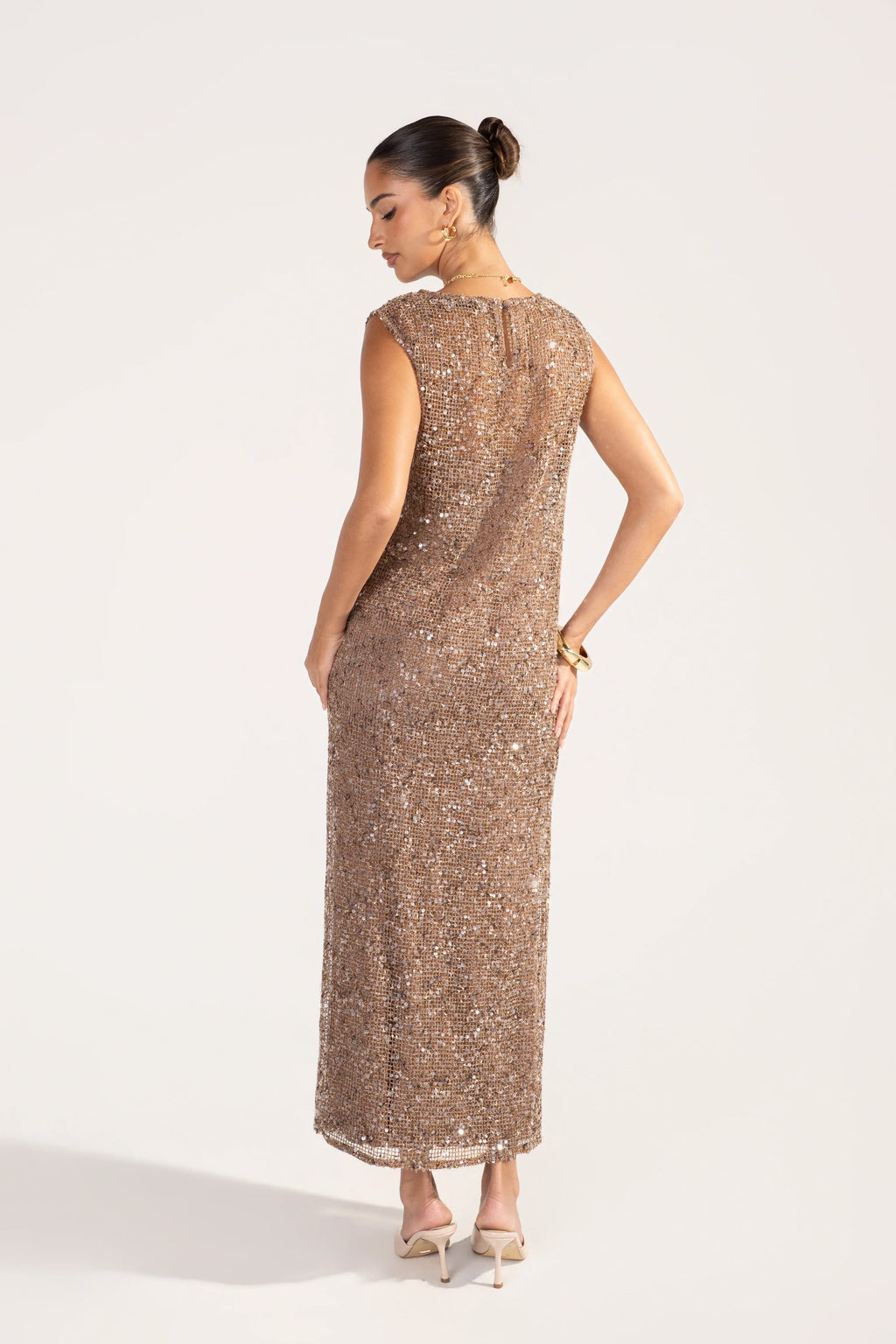 Athena Sequin Mesh Maxi Dress