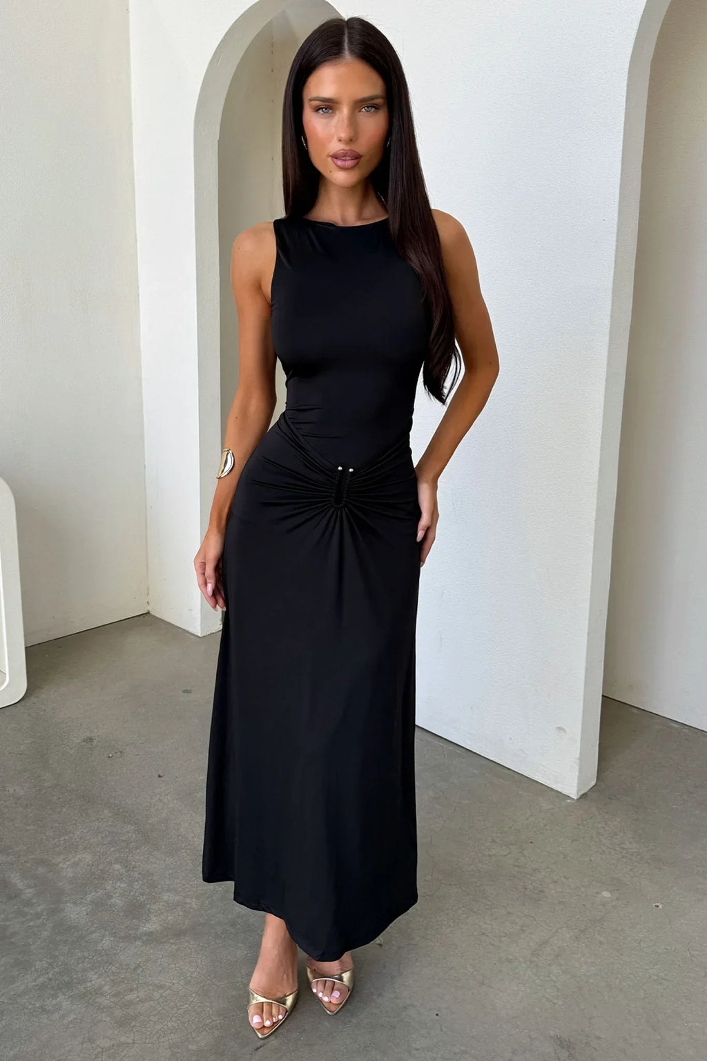 Henrietta Sleeveless Maxi Dress - Black