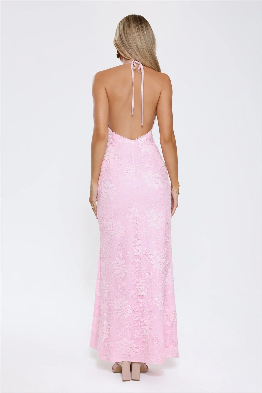 Rosalia Lace Maxi Dress Pink