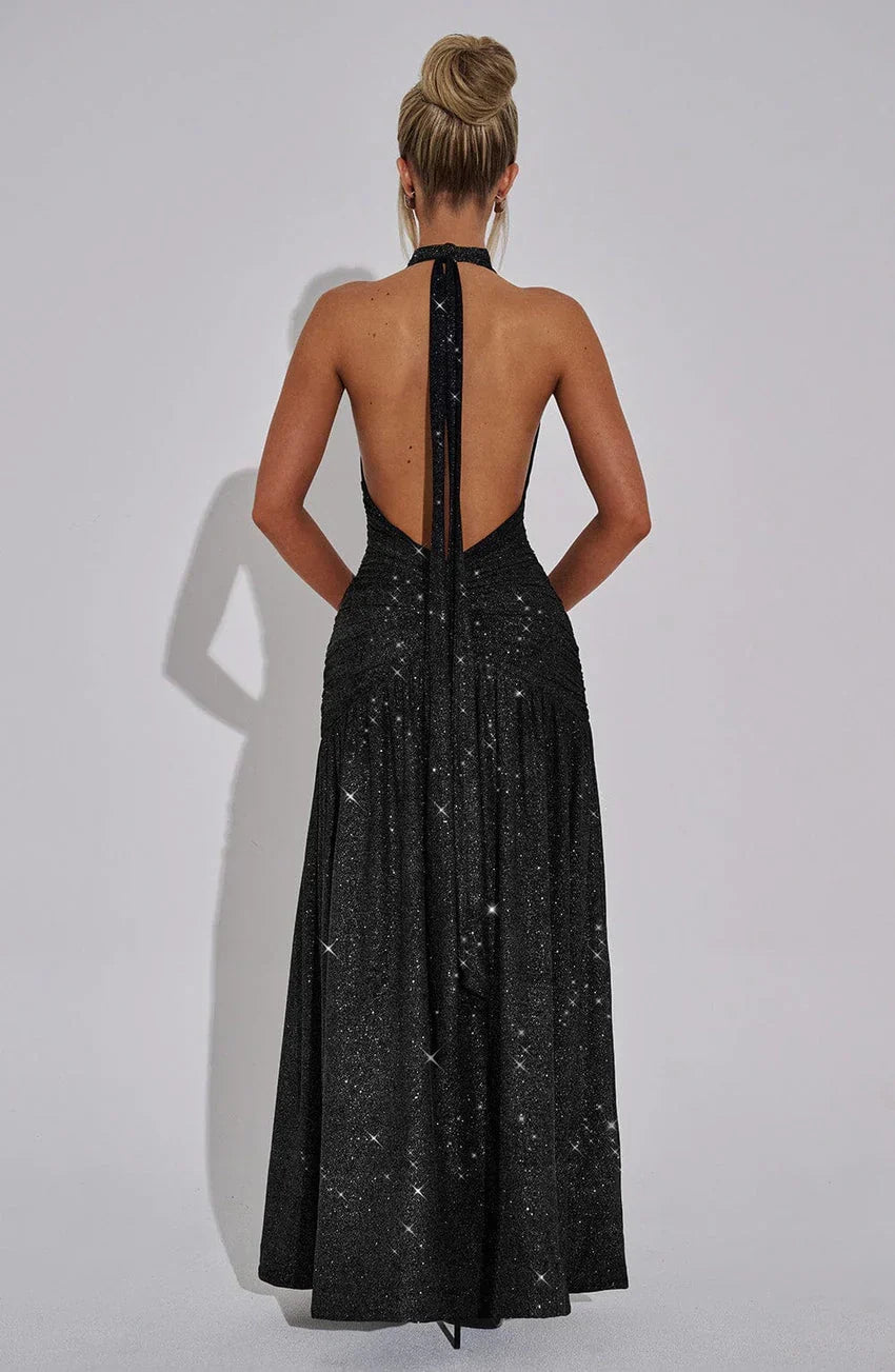 Melania Maxi Dress - Black Sparkle