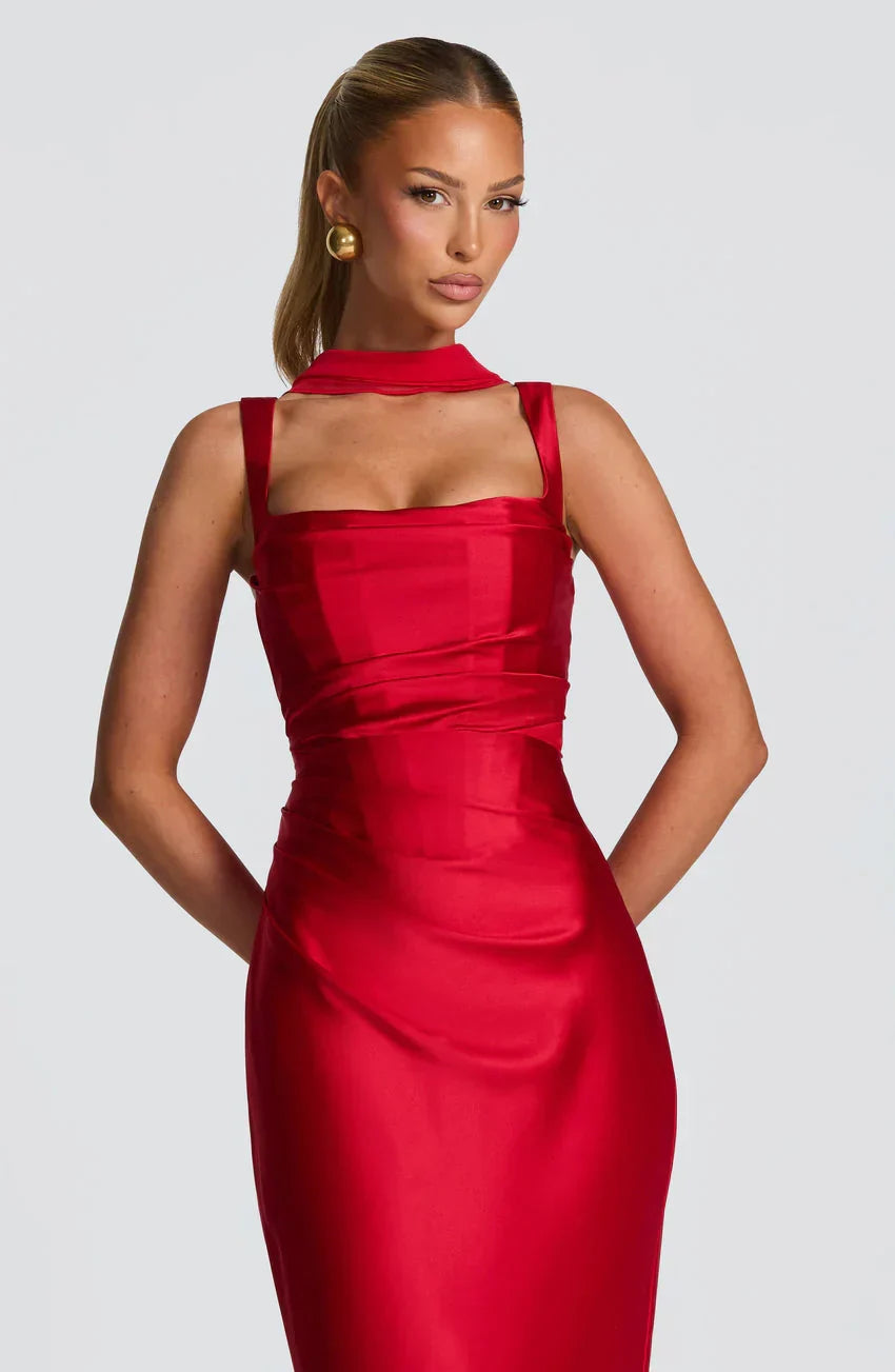 Calanthe Maxi Dress - Red