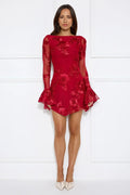 Bright Breezy Long Sleeve Mesh Mini Dress