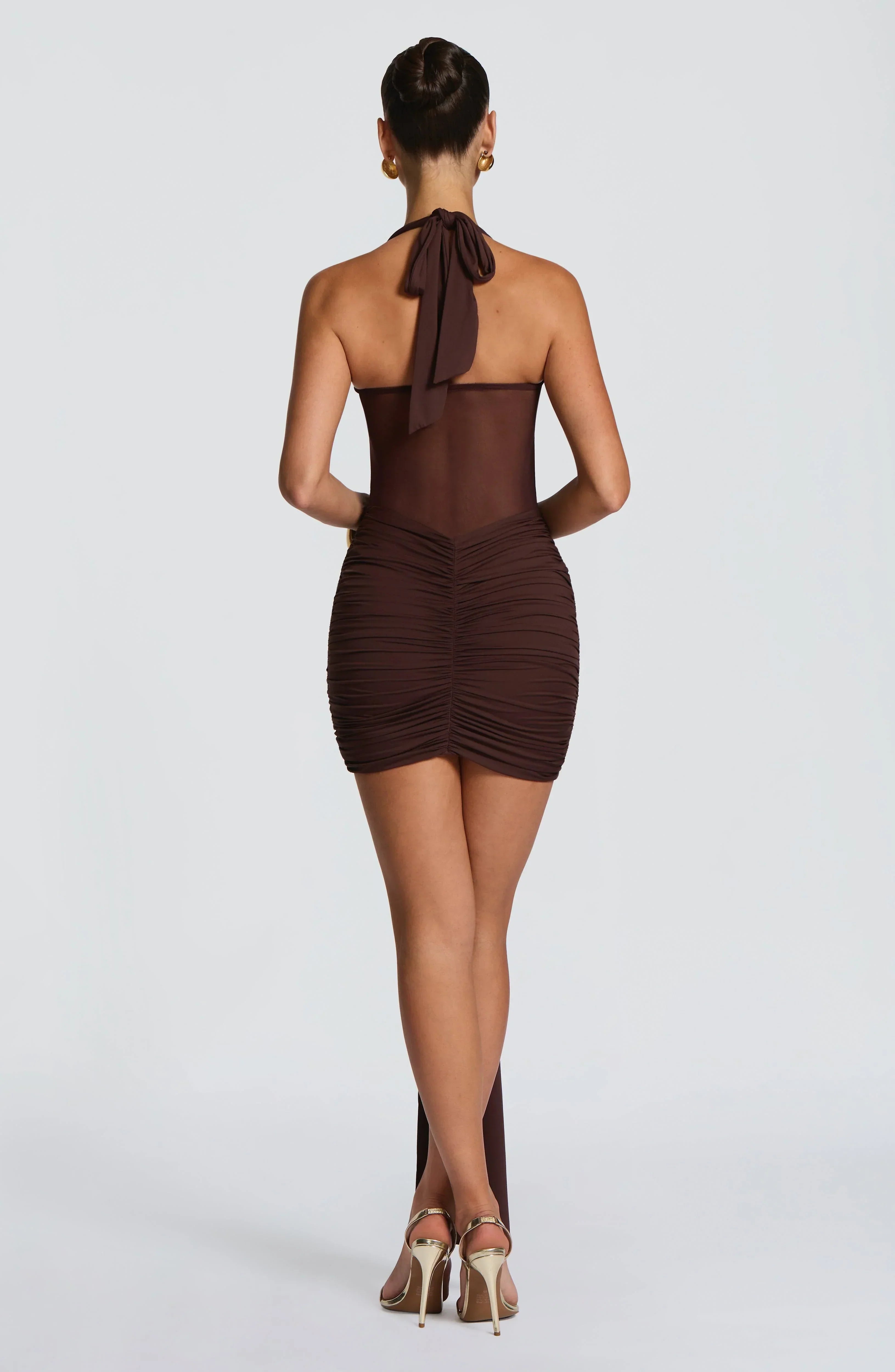 Vixen Mini Dress - Plum Brown