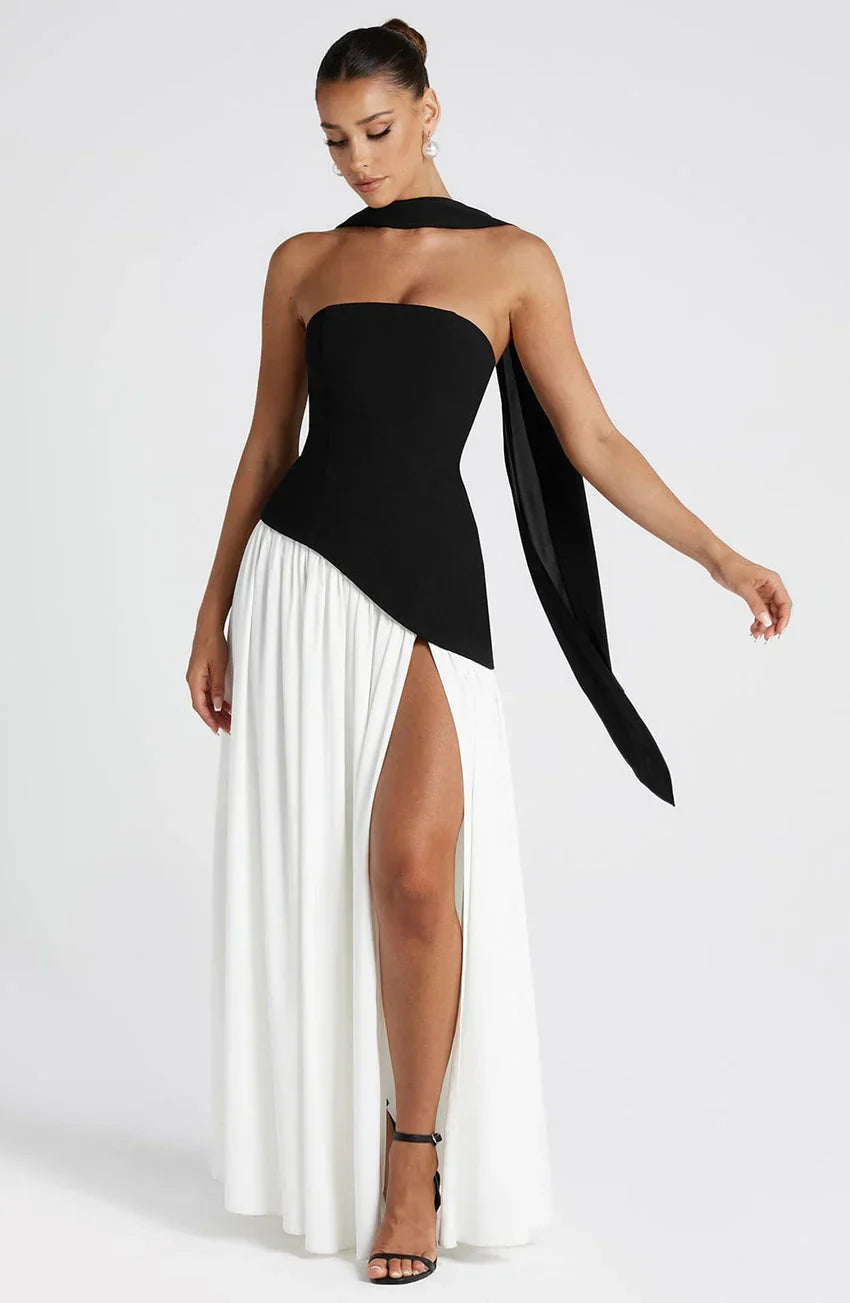 Maliyah Maxi Dress - Black/White