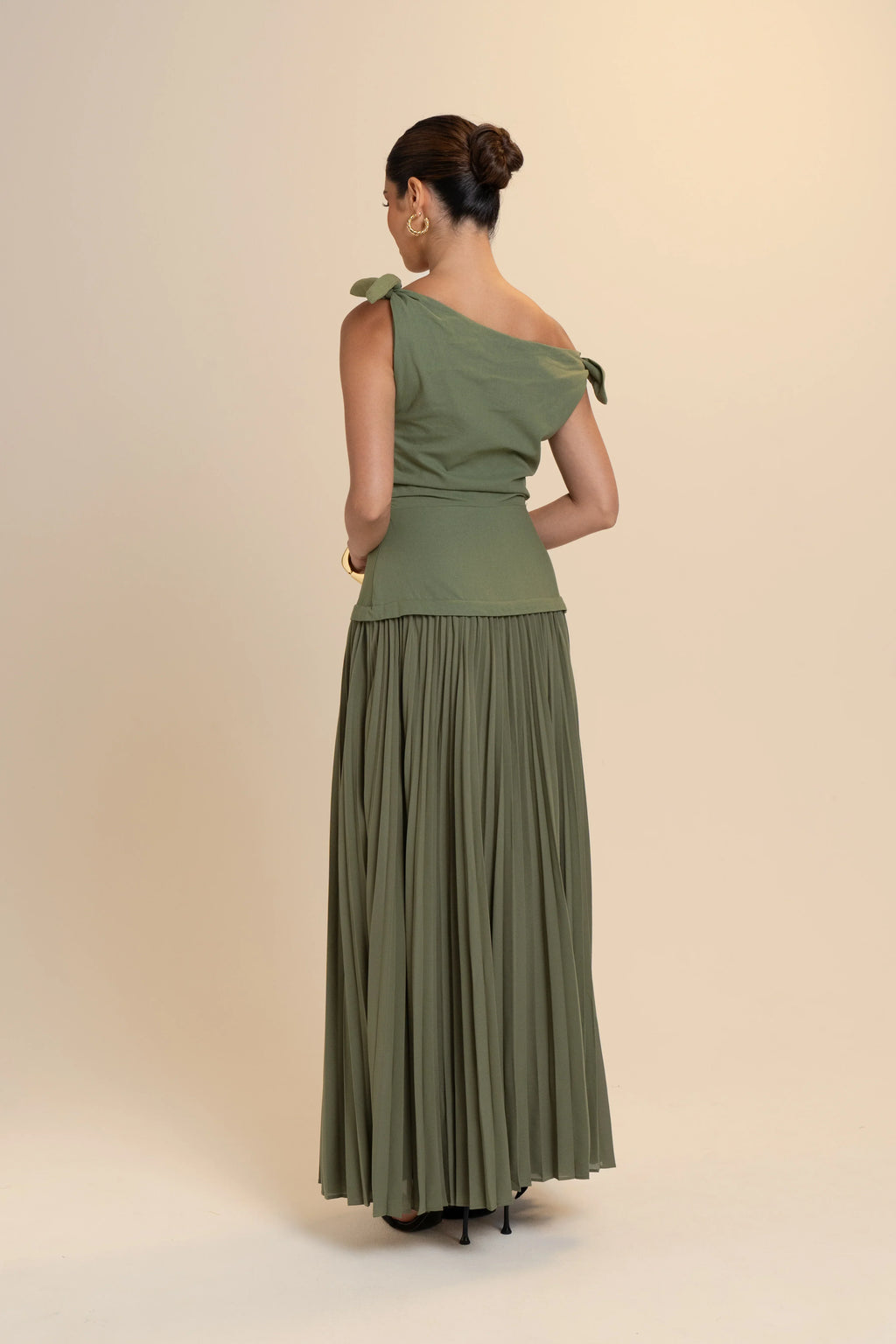 Ophelia Drop Shoulder Pleated Maxi Dress