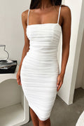 Zena Mesh Midi Dress - White