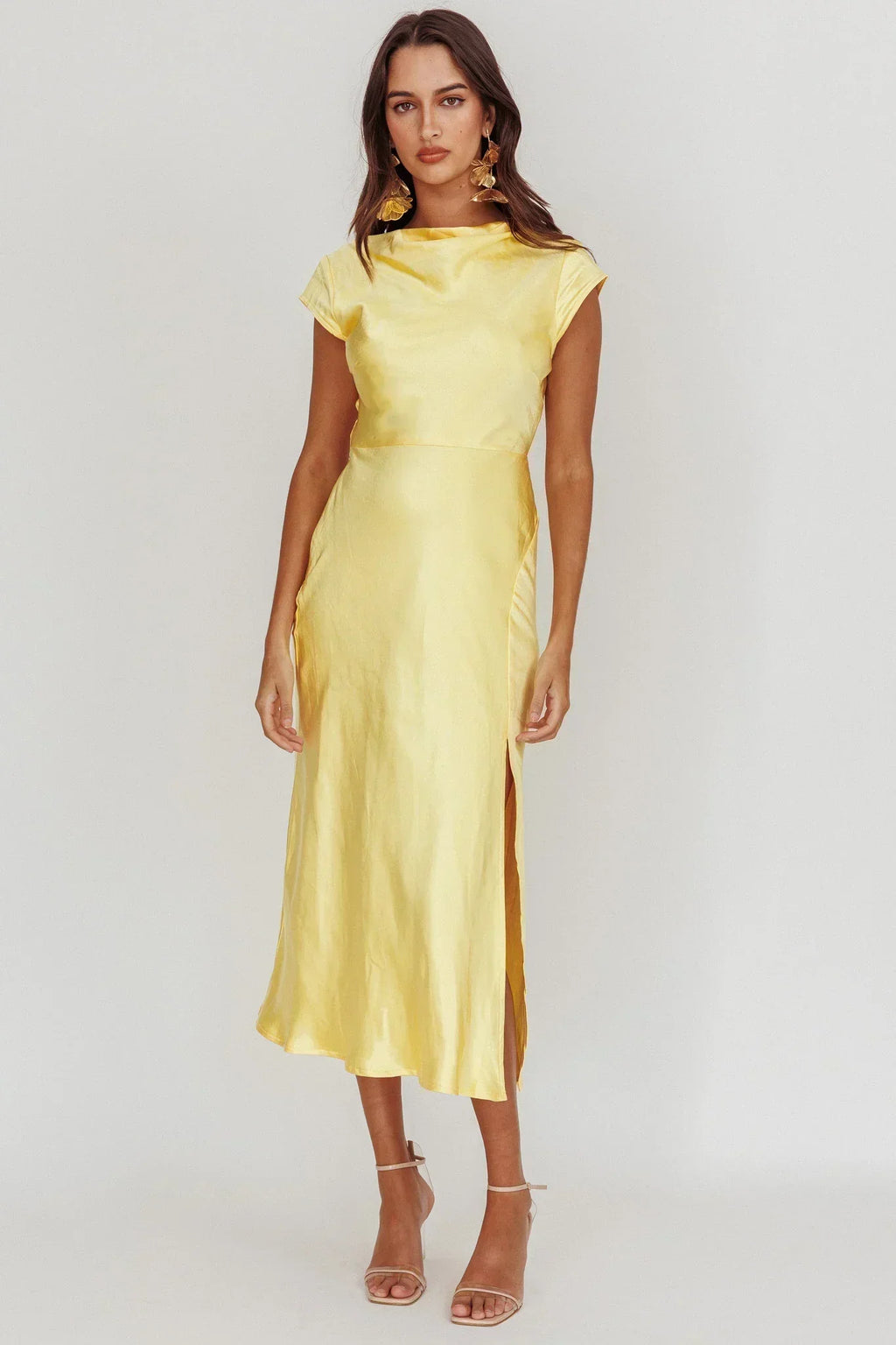 Lucinda Twist Back Midi Dress Butter