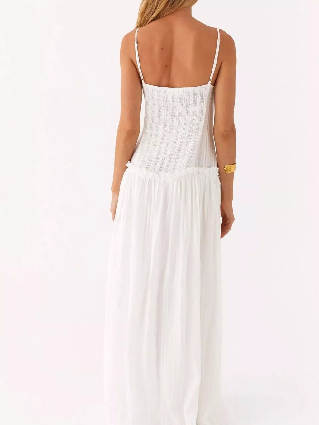 Frill Spaghetti Strap Maxi Dress