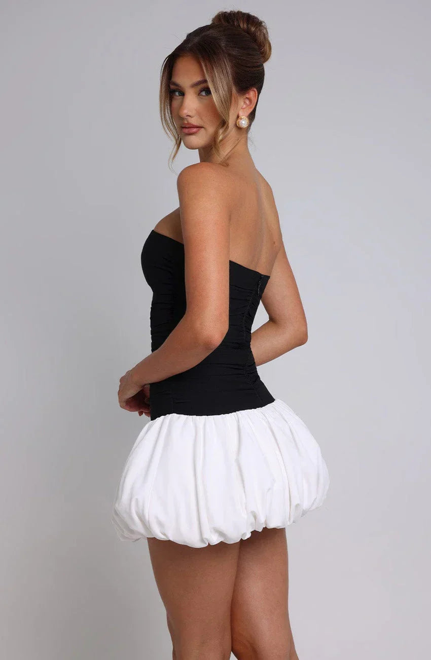 Gemma Mini Dress - Black/White