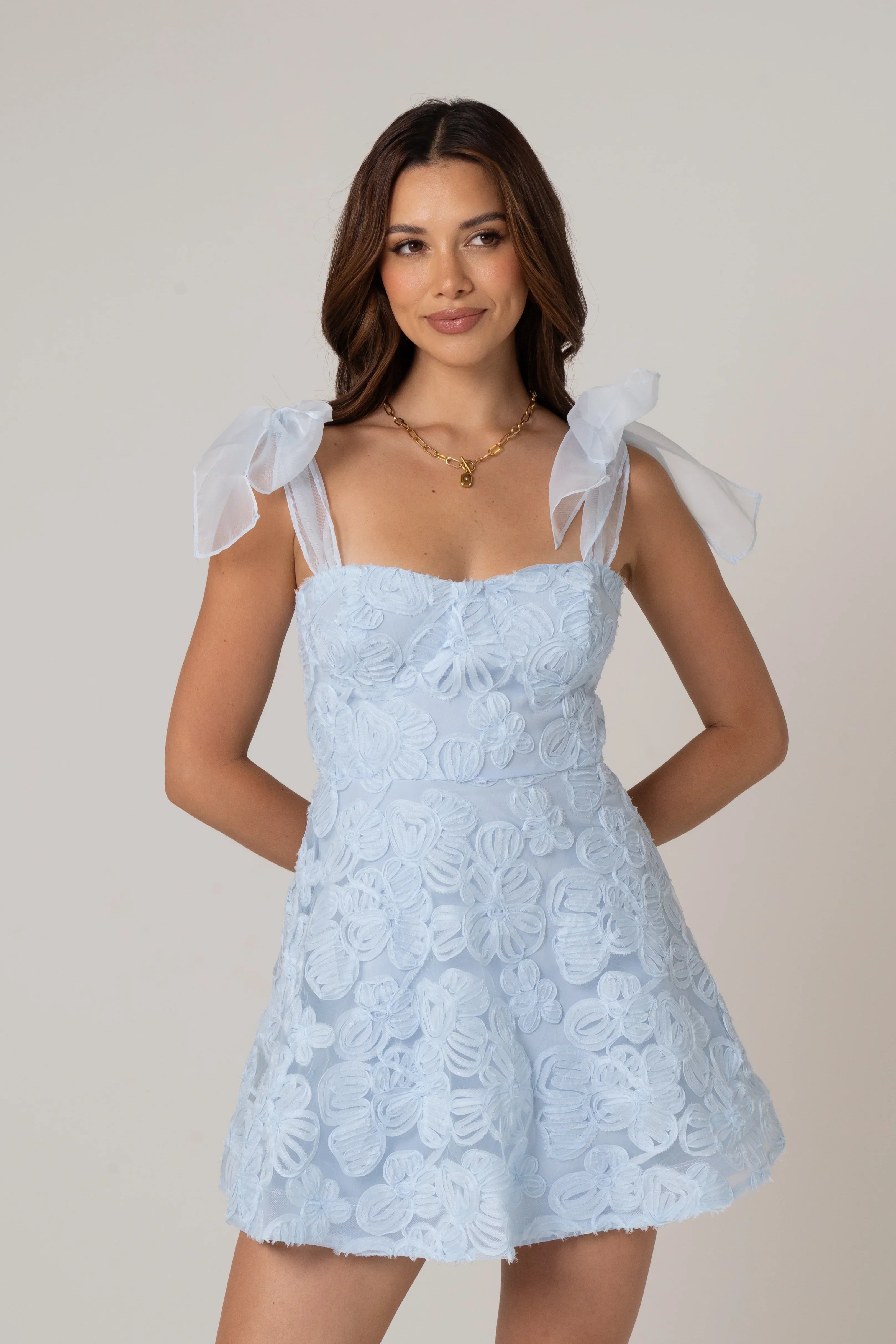 Lucille Mini Dress With Sheer Tie Straps