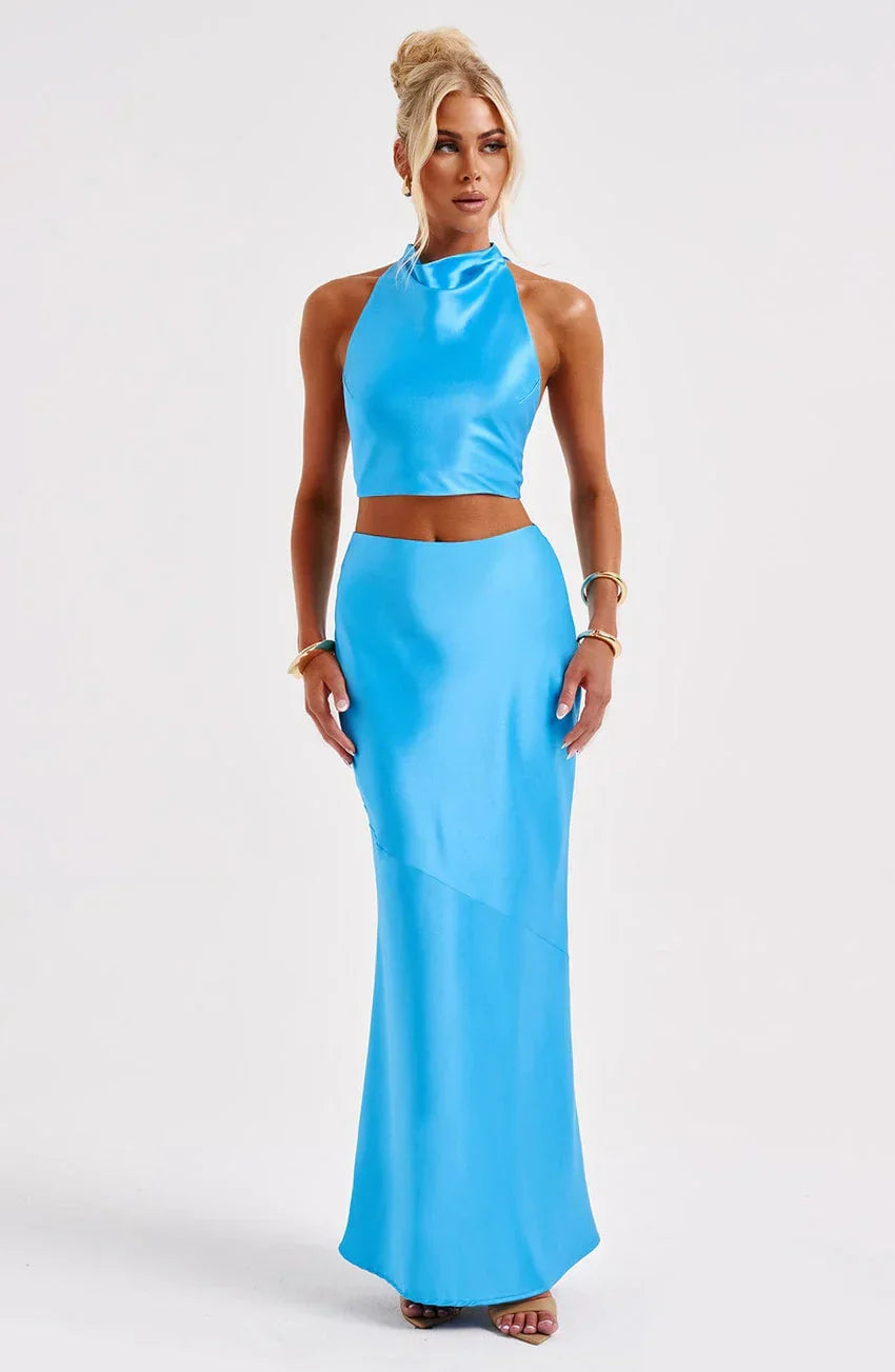 Zaylee Maxi Skirt - Blue