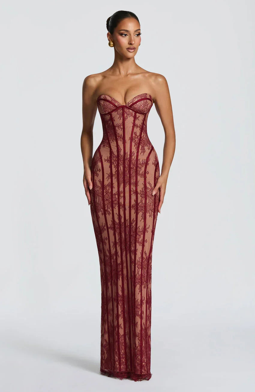 Sian Maxi Dress - Burgundy