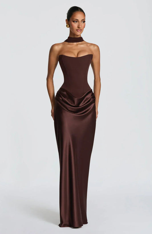 Maggie Maxi Dress - Plum Brown