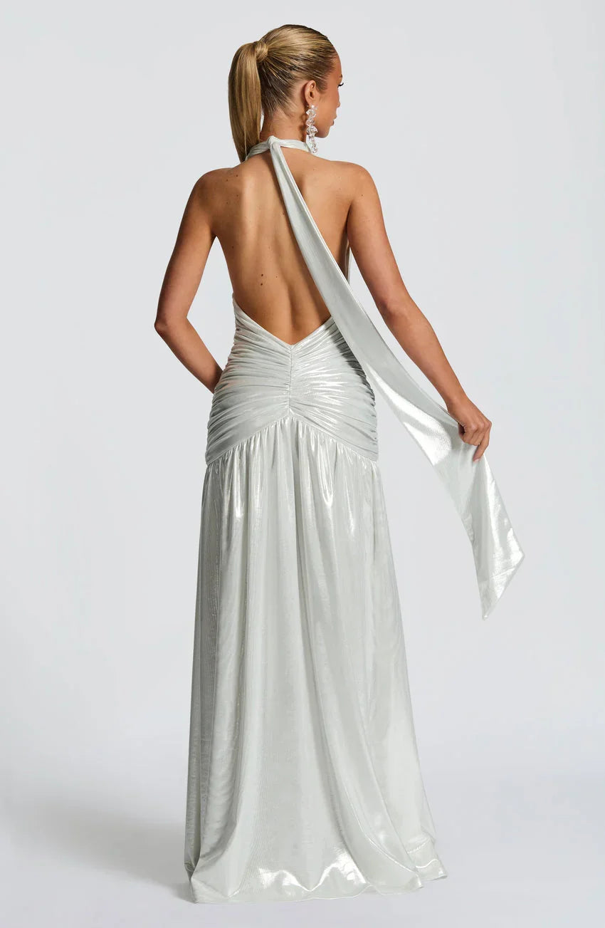 Melania Maxi Dress - Silver