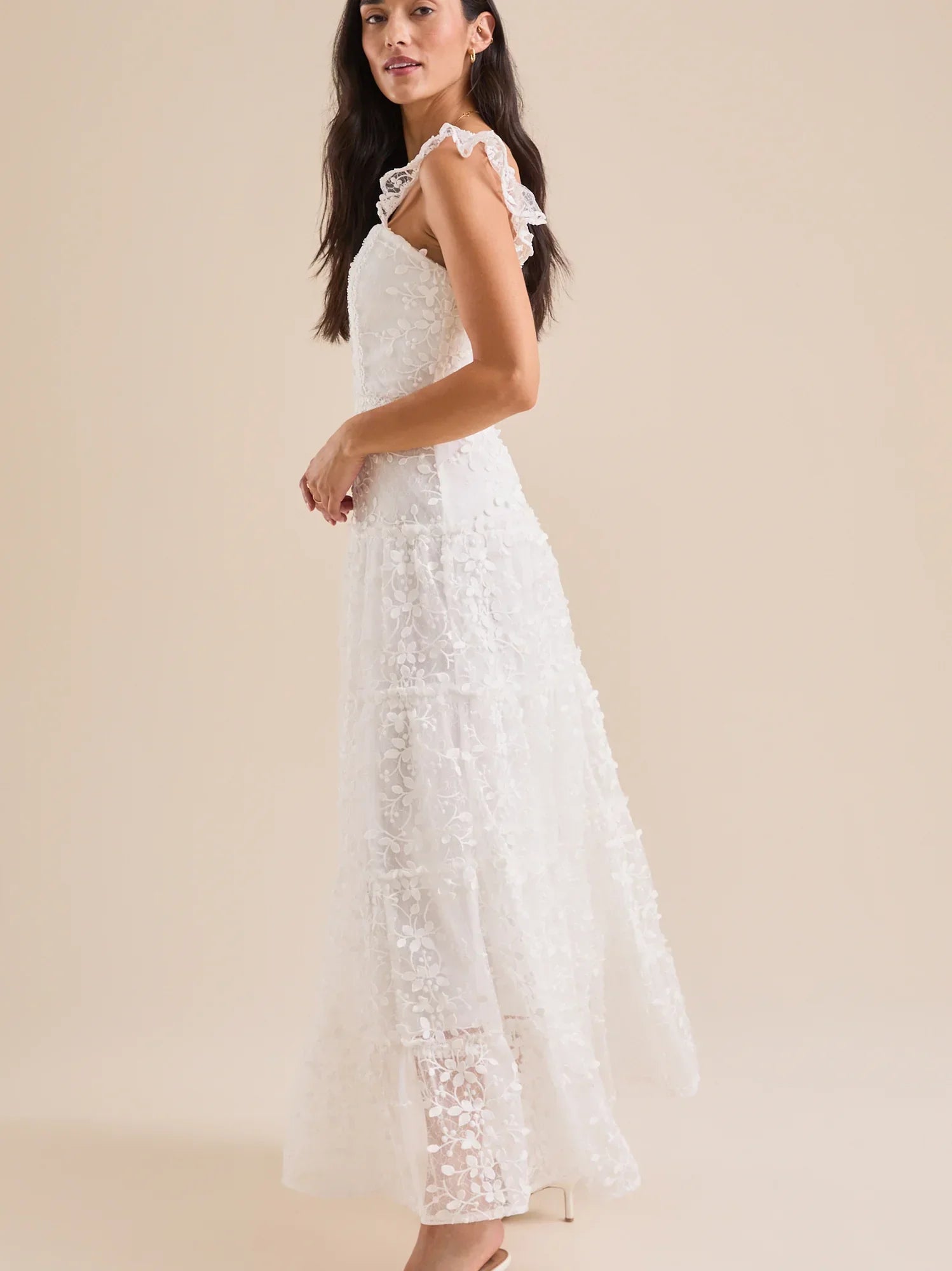 Kallie Lace Tiered Maxi Dress