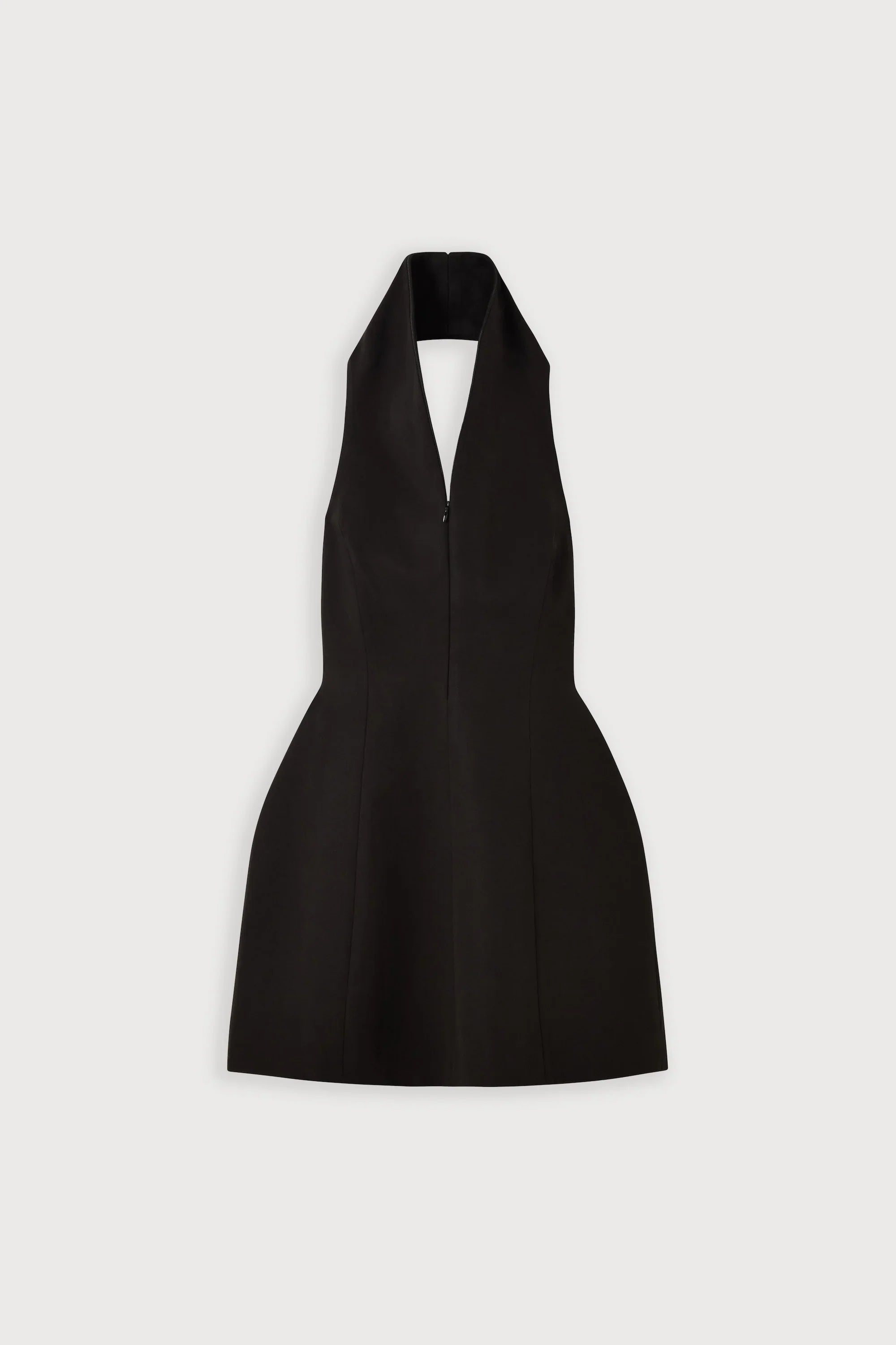 Cotton Mix Zip Collar Mini Dress