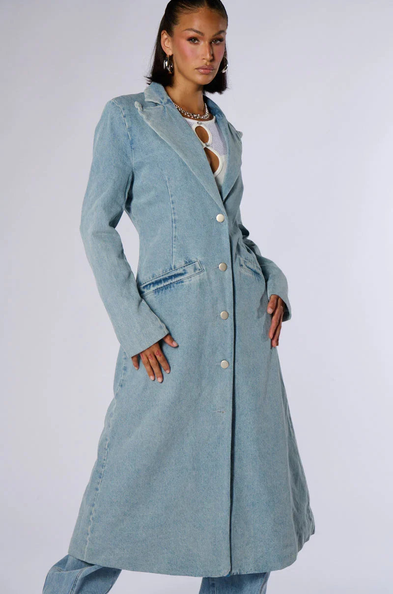 Divine Timing Denim Trench
