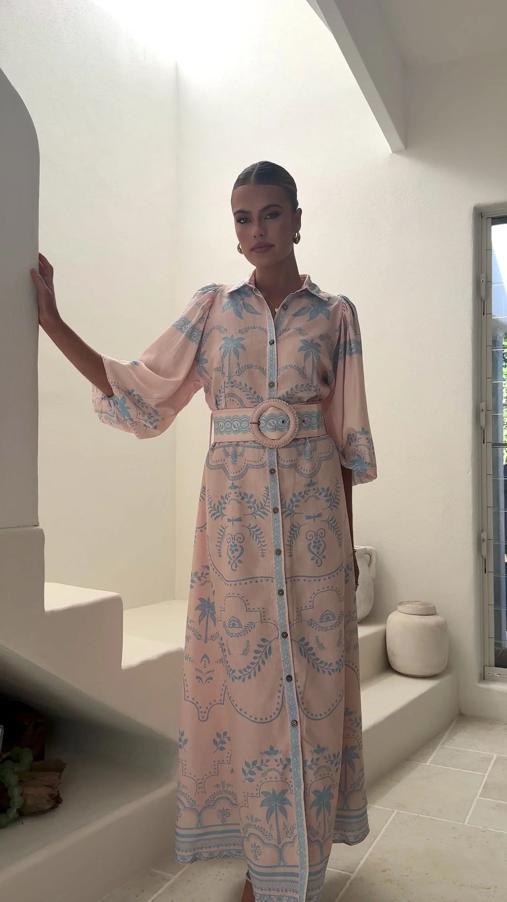 Xander Long Sleeve Maxi Dress - Blue