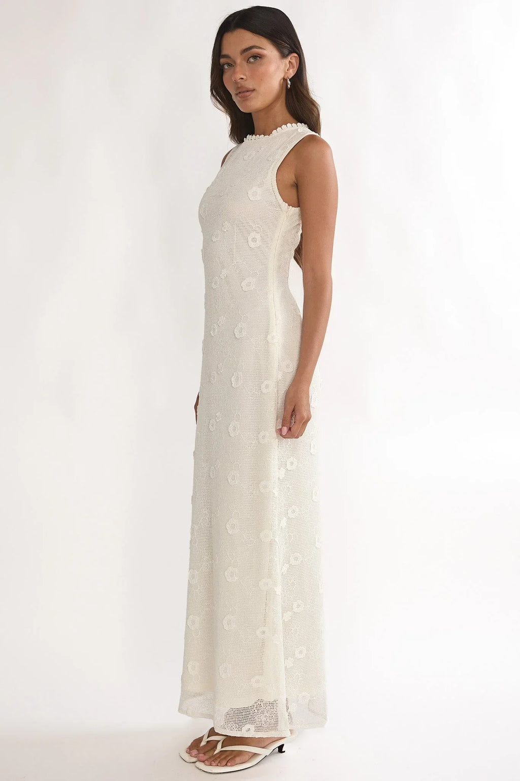 Kensi Sleeveless Crochet Maxi Dress Oat