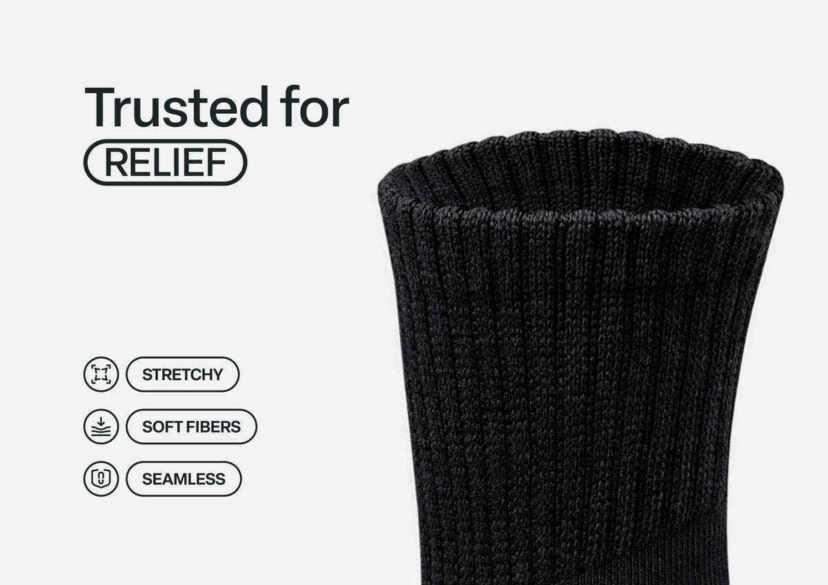 Bunion Relief, Padded Ankle Socks - Black