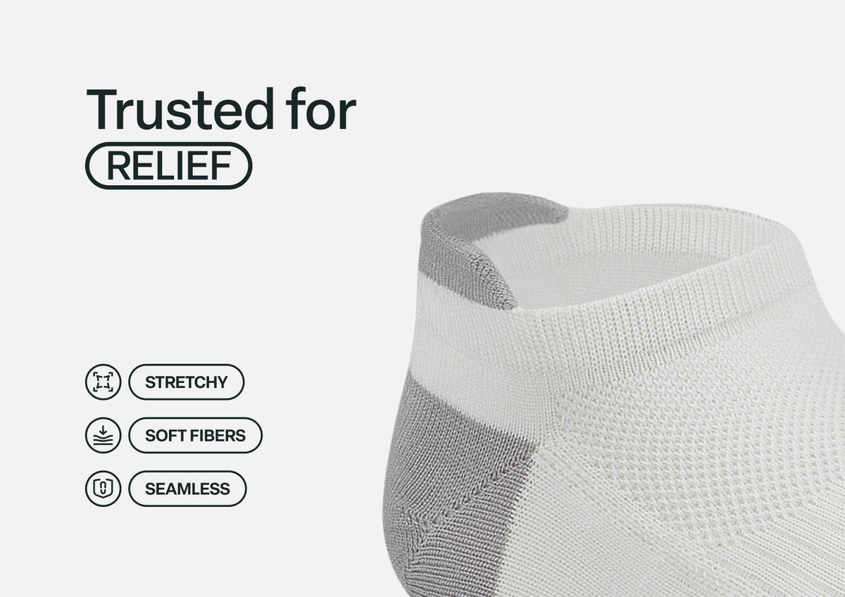 Bunion Relief, Padded Low Cut Socks - White