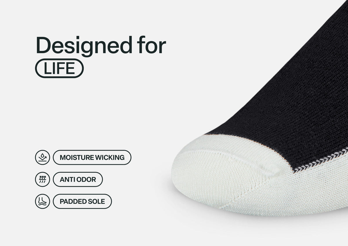 Extra Roomy Diabetic Socks (Thick) - Black