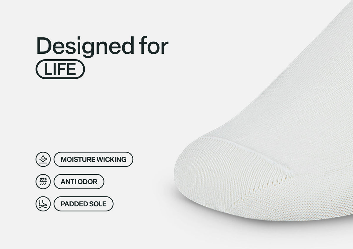 Extra Roomy Diabetic Socks (Thick) - White